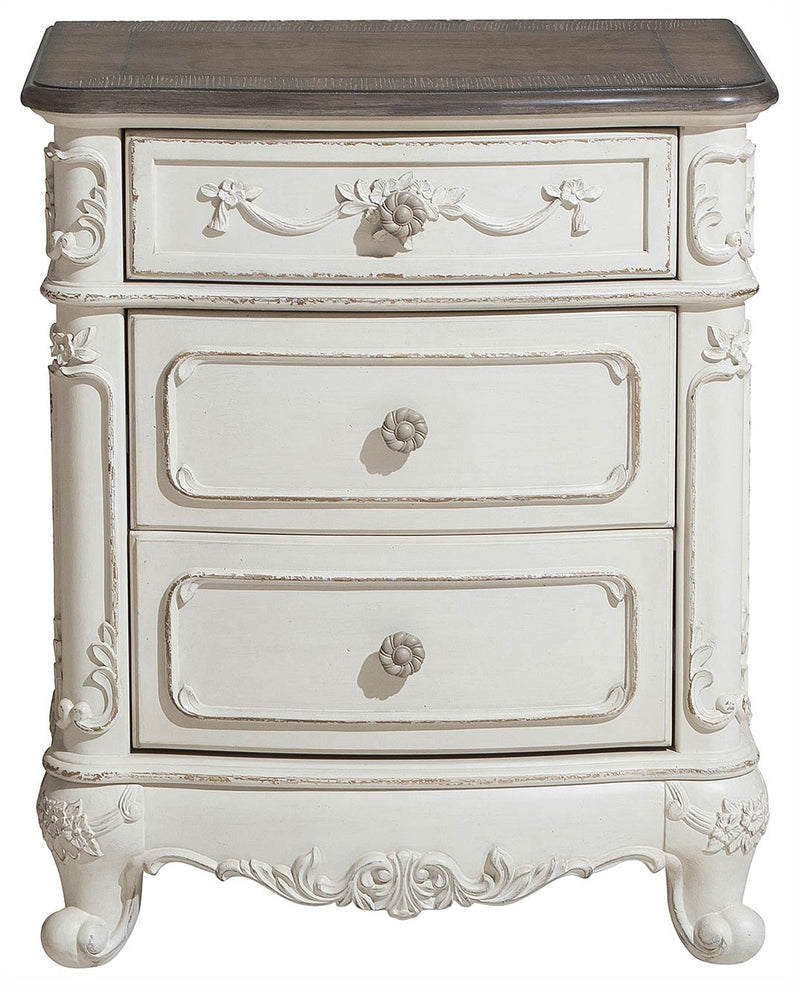 Homelegance Cinderella Night Stand in Antique White with Grey Rub-Through image