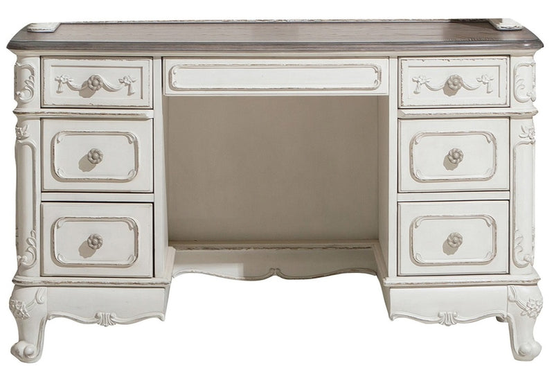 Homelegance Cinderella Writing Desk in Antique White with Grey Rub-Through image