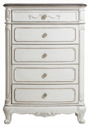 Homelegance Cinderella 5 Drawer Chest in Antique White with Grey Rub-Through image