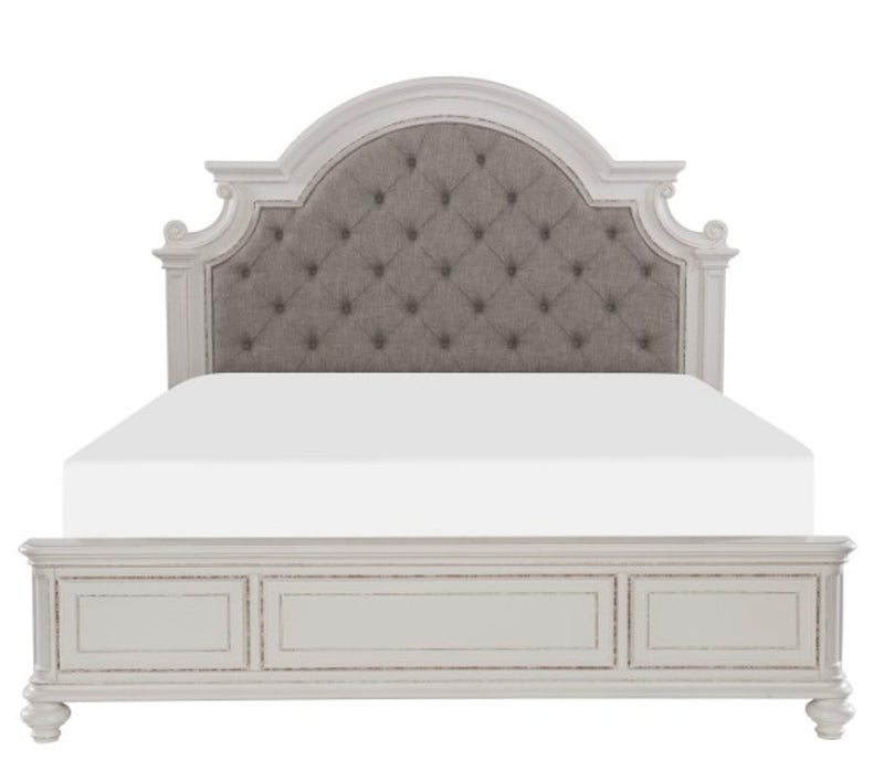 Homelegance Baylesford Queen Upholstered Panel Bed in Antique White 1624W-1* image