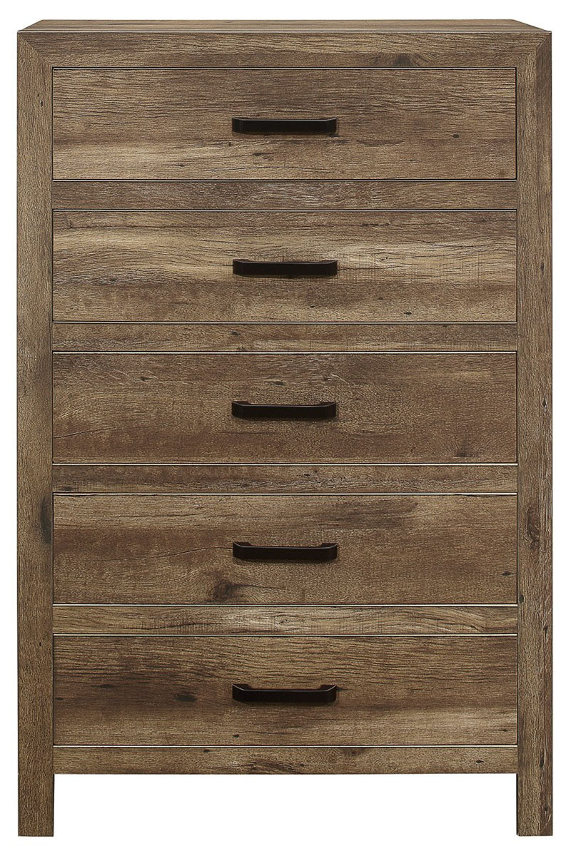 Homelegance Furniture Mandan 5 Drawer Chest in Weathered Pine 1910-9 image