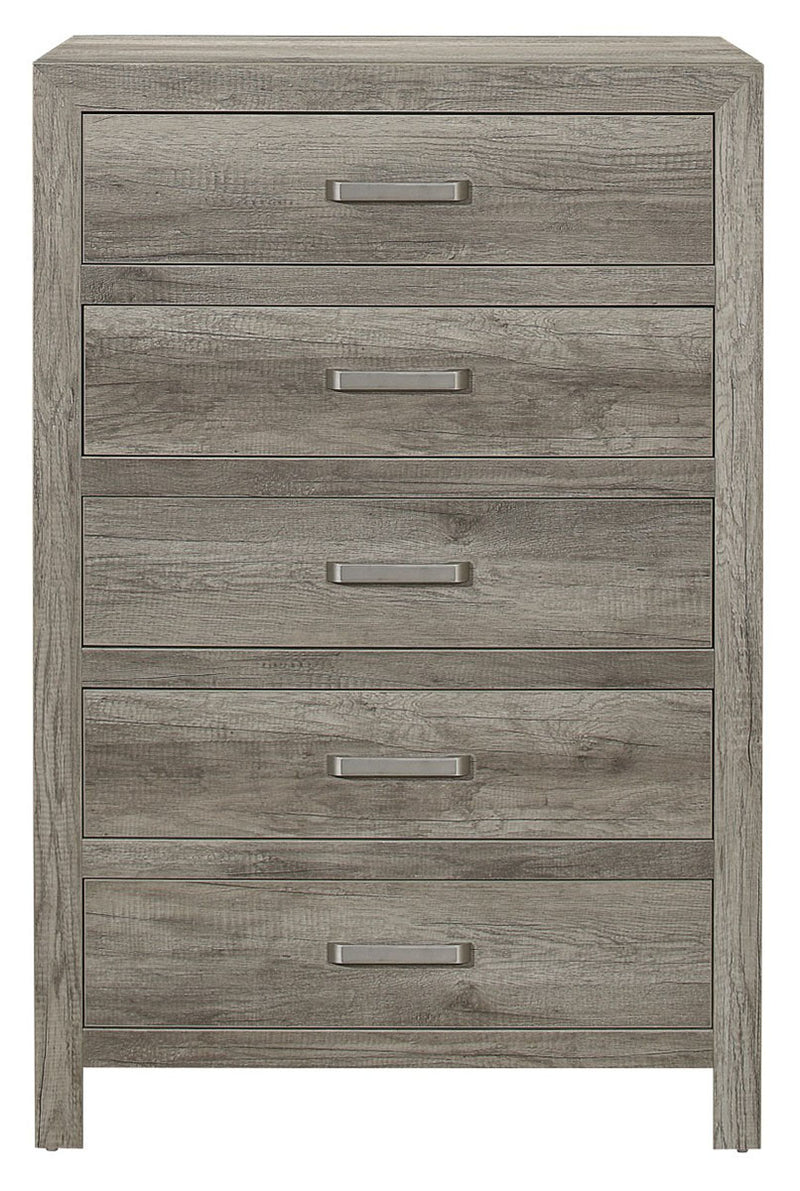 Homelegance Furniture Mandan 5 Drawer Chest in Weathered Gray 1910GY-9 image