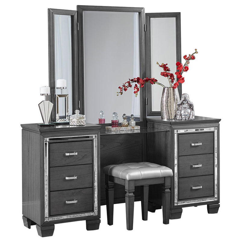 Homelegance Allura Vanity Dresser with Mirror in Gray 1916GY-15* image