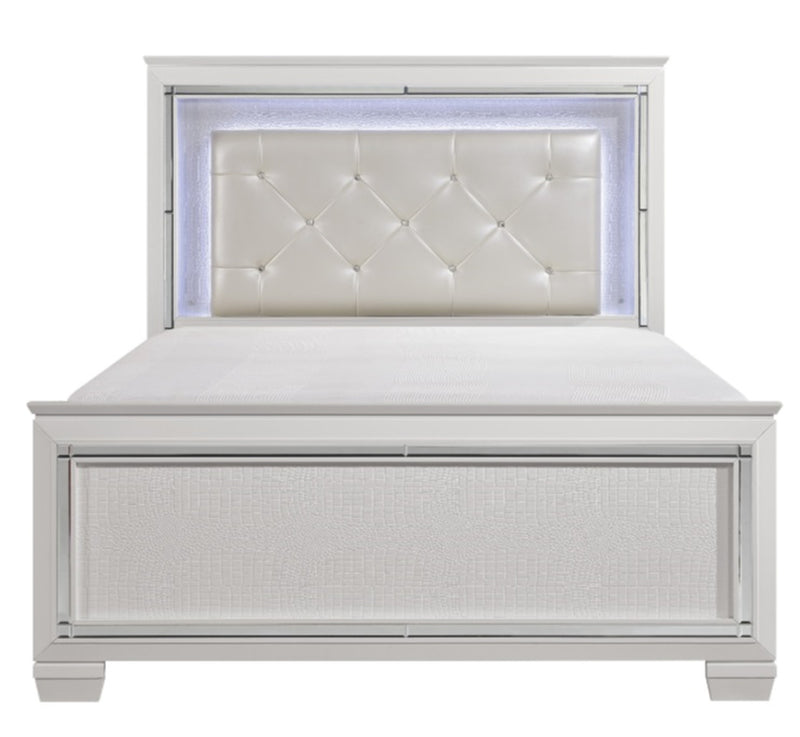 Homelegance Allura King Panel Bed in White image