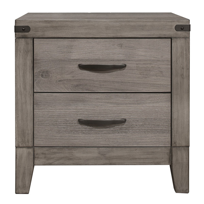 Homelegance Woodrow 2 Drawer Nightstand in Gray 2042-4 image