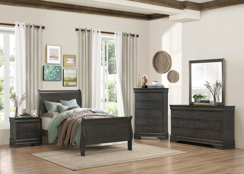 Homelegance Mayville Twin Sleigh Bed in Gray image