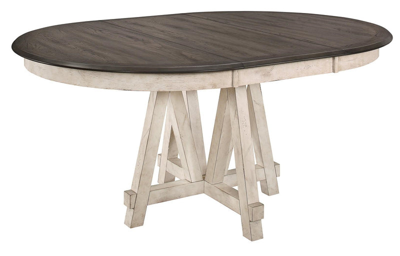 Homelegance Clover Round Dining Table in White and Gray 5656-66* image