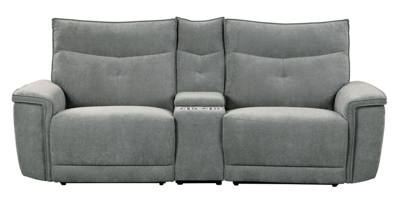 Homelegance Furniture Tesoro Power Double Reclining Loveseat in Dark Gray image