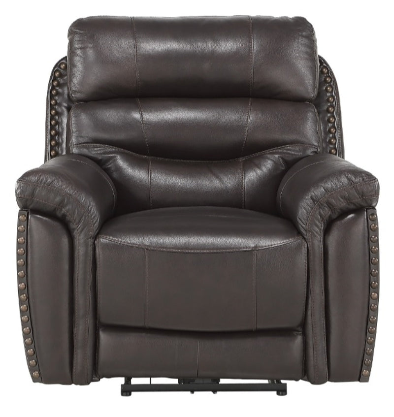 Homelegance Furniture Lance Power Reclining Chair with Power Headrest and USB Port in Brown image