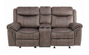 Homelegance Furniture Aram Double Glider Reclining Loveseat in Dark Brown 8206NF-2 image
