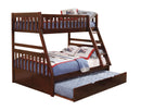 Homelegance Rowe Twin/Full Bunk Bed in Dark Cherry image