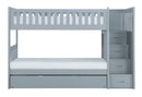 Homelegance Orion Bunk Bed w/ Reversible Step Storage and Twin Trundle in Gray B2063SB-1*R image