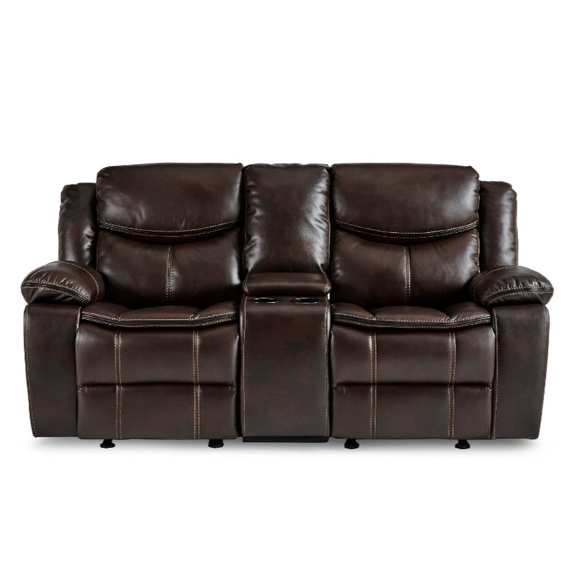Homelegance Furniture Bastrop Double Glider Reclining Loveseat in Brown 8230BRW-2 image
