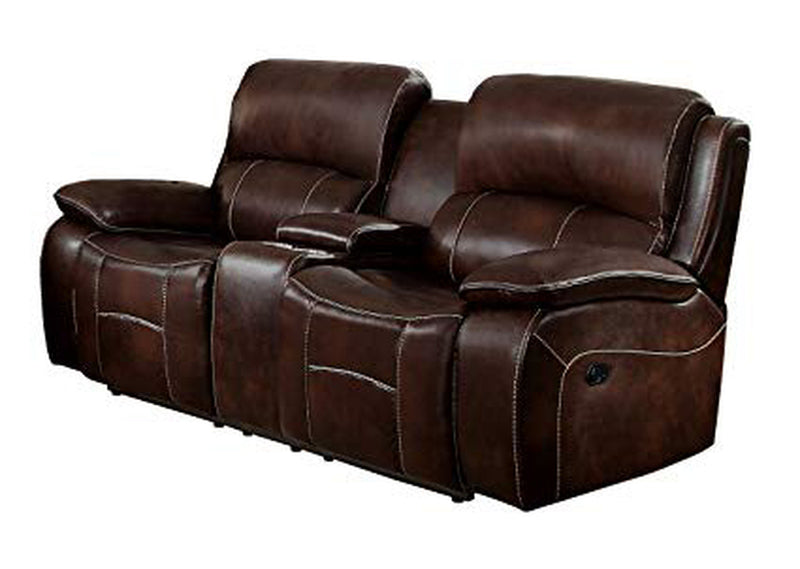 Homelegance Furniture Mahala Double Reclining Loveseat in Brown 8200BRW-2 image