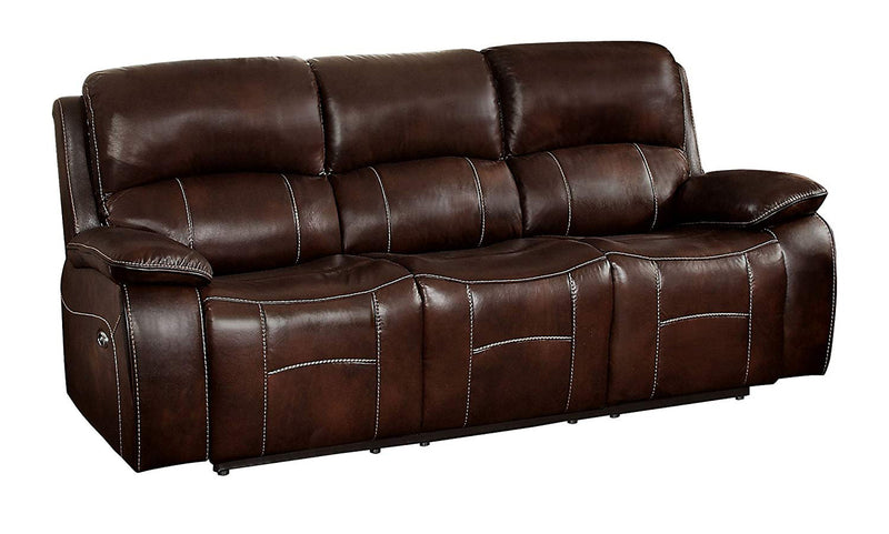 Homelegance Furniture Mahala Double Reclining Sofa in Brown 8200BRW-3PW image